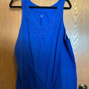 Bright blue tank top